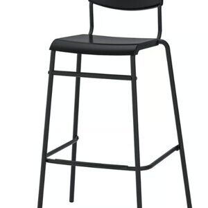 Bar stool with backrest, counter height black